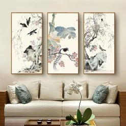 Staunton And Henry Pastel Oriental Wall Art With Frame Wall Decor