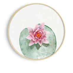 Staunton And Henry Round Pink Oriental Wall Art With Frame