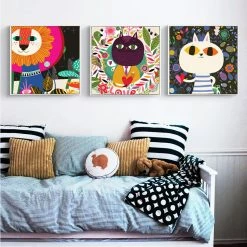 Staunton And Henry Wall Decor Colorful Kids Animal Wall Art With Frame