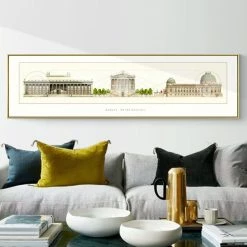 Staunton And Henry Architecture Drawing Wall Art With Frame Wall Decor