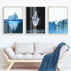 Staunton And Henry Transparent Ocean Wall Art With Frame SALE