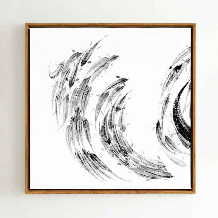 Staunton And Henry Japanese Koi Fish Wall Art With Frame Wall Decor