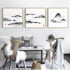 Staunton And Henry Japanese Mountain Wall Art With Frame Wall Decor