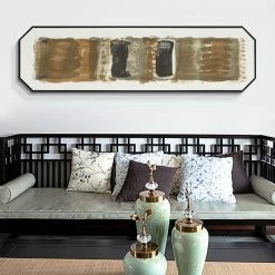 Staunton And Henry Wall Decor Beige Abstract Wall Art With Frame