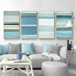 Staunton And Henry Coastal Blue Wall Art With Frame