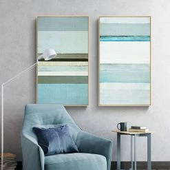 Staunton And Henry Coastal Blue Wall Art With Frame