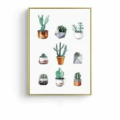 Staunton And Henry Modern Green Leaf Wall Art With Frame Wall Decor