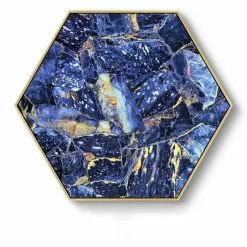Staunton And Henry Hexagon Poured Liquid Wall Art With Frame Wall Decor