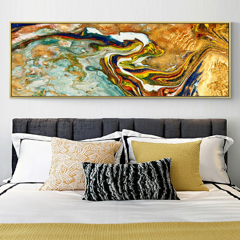 Staunton And Henry Wall Decor Wide Poured Liquid Wall Art With Frame