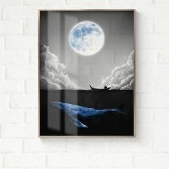 Staunton And Henry Transparent Moon Wall Art With Frame Wall Decor