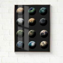 Staunton And Henry Transparent Moon Wall Art With Frame Wall Decor