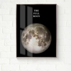 Staunton And Henry Transparent Moon Wall Art With Frame Wall Decor
