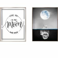 Staunton And Henry Transparent Moon Wall Art With Frame Wall Decor