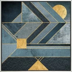 Staunton And Henry Black And Gold Abstract Wall Art With Frame Wall Decor