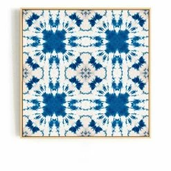 Staunton And Henry Blue And White Tie Dye Wall Art With Frame