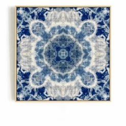 Staunton And Henry Blue And White Tie Dye Wall Art With Frame