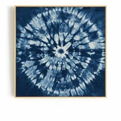 Staunton And Henry Blue And White Tie Dye Wall Art With Frame