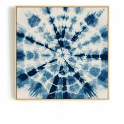 Staunton And Henry Blue And White Tie Dye Wall Art With Frame
