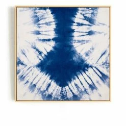 Staunton And Henry Blue And White Tie Dye Wall Art With Frame