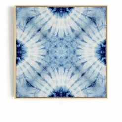 Staunton And Henry Blue And White Tie Dye Wall Art With Frame