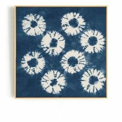 Staunton And Henry Blue And White Tie Dye Wall Art With Frame