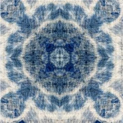 Staunton And Henry Blue And White Tie Dye Wall Art With Frame