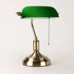 Staunton And Henry Vintage Bankers Lamp In Green Lighting
