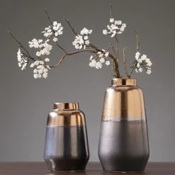 Staunton And Henry Home Accessories Earth And Bronze Ceramic Vase