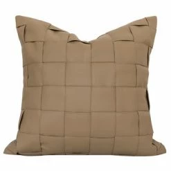 Staunton And Henry Cream And Brown Tartan Pattern Bed Cushion Set Home Accessories