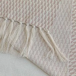 Staunton And Henry Pink And White Geometric Pattern Bed Cushion Set Home Accessories