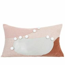 Staunton And Henry Pink And White Geometric Pattern Bed Cushion Set Home Accessories