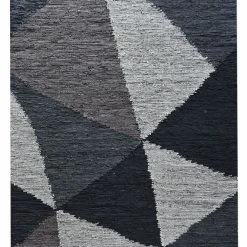 Staunton And Henry Raphael Black And Grey Woven Leather Rug Rugs