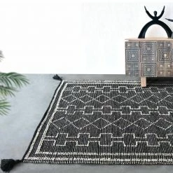 Staunton And Henry Ginnie Black And White Tribal Rug