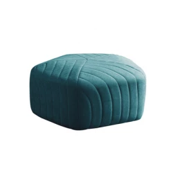 Staunton And Henry Modern Velvet Hexagon Ottoman