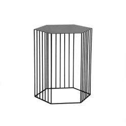 Staunton And Henry Furniture Hexagon Metal Frame Side Table