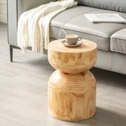 Staunton And Henry Furniture Solid Log Wood Stool
