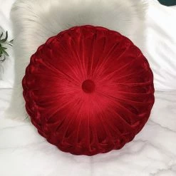 Staunton And Henry Round Pleated Vintage Style Cushion