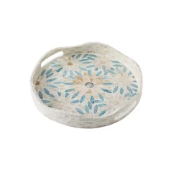 Staunton And Henry Mother Of Pearl Floral Round Tray