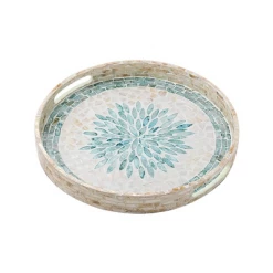 Staunton And Henry Mother Of Pearl Floral Round Tray