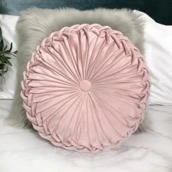 Staunton And Henry Round Pleated Vintage Style Cushion