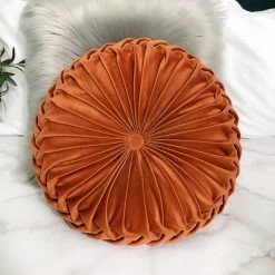 Staunton And Henry Round Pleated Vintage Style Cushion