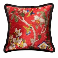 Staunton And Henry Velvet Oriental Garden Throw Cushion