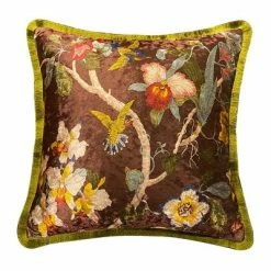 Staunton And Henry Velvet Oriental Garden Throw Cushion