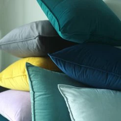 Staunton And Henry Home Accessories Anais Velvet Plain Throw Cushions