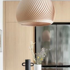 Staunton And Henry Studio Vayehi Wind Wood Veneer Ceiling Light