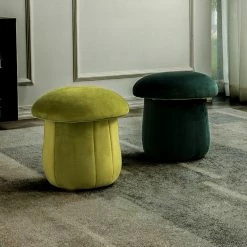 Staunton And Henry Plush Velvet Mushroom Stool Furniture