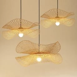Staunton And Henry Lighting Modern Wicker Lotus Leaf Ceiling Light