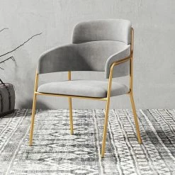 Staunton And Henry Millie Velvet Dining Chairs With Gold Legs (Set Of 2)