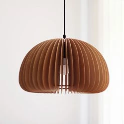 Staunton And Henry Modern Wood Pumpkin Pendant Light