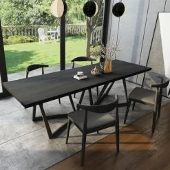 Staunton And Henry Furniture Otto Solid Wood And Metal Dining Table